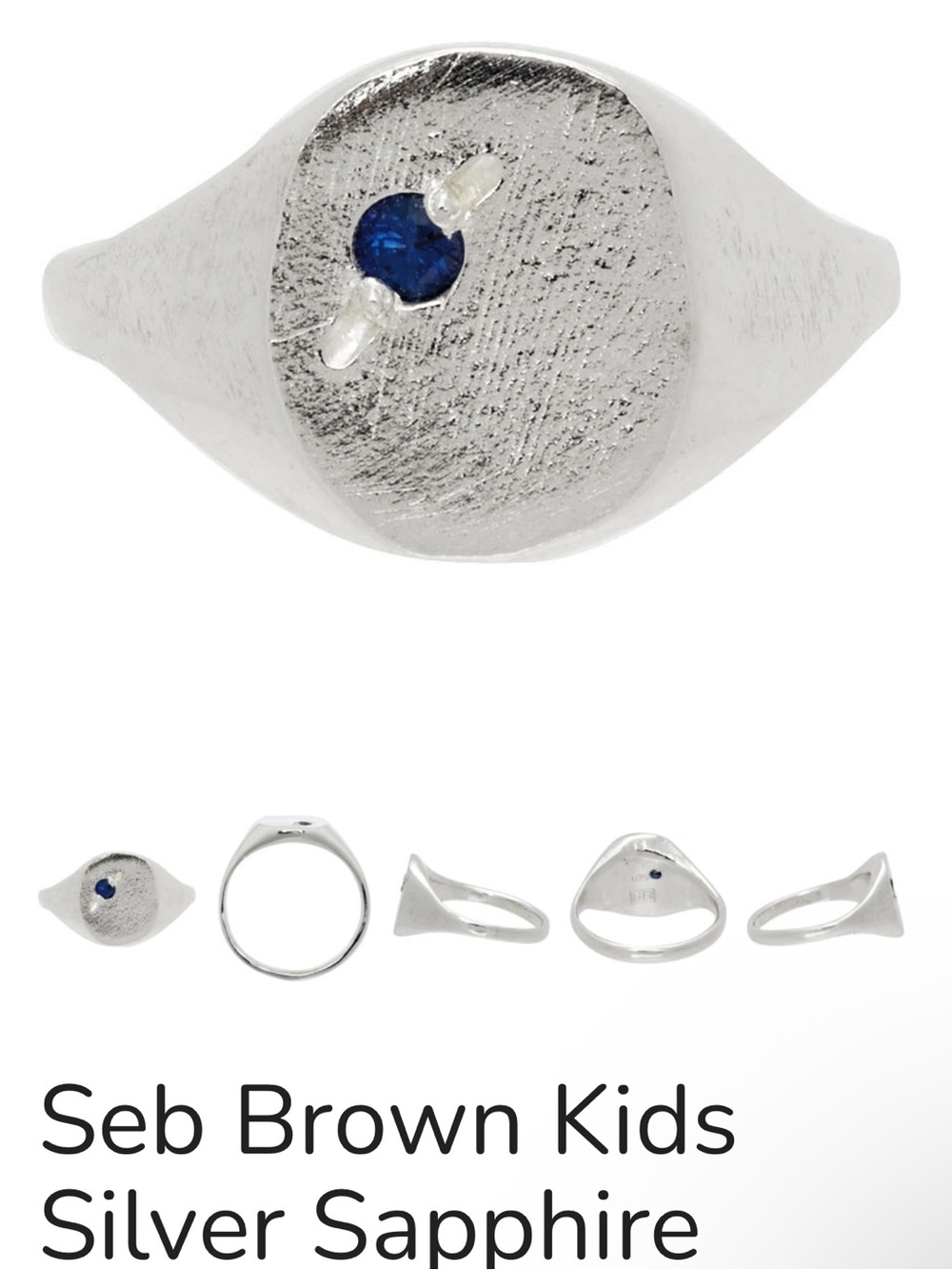 Seb Brown $465 Kids Silver 925 Sapphire Christening Ring